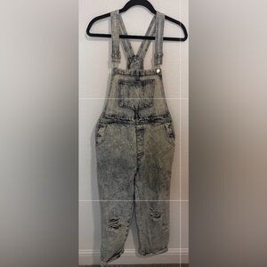 Acid Wash 1980’s Denim Overalls Size L